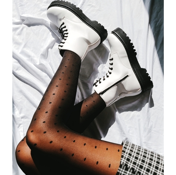 🚨The Seattle// white platform combat boot - Picture 5 of 12